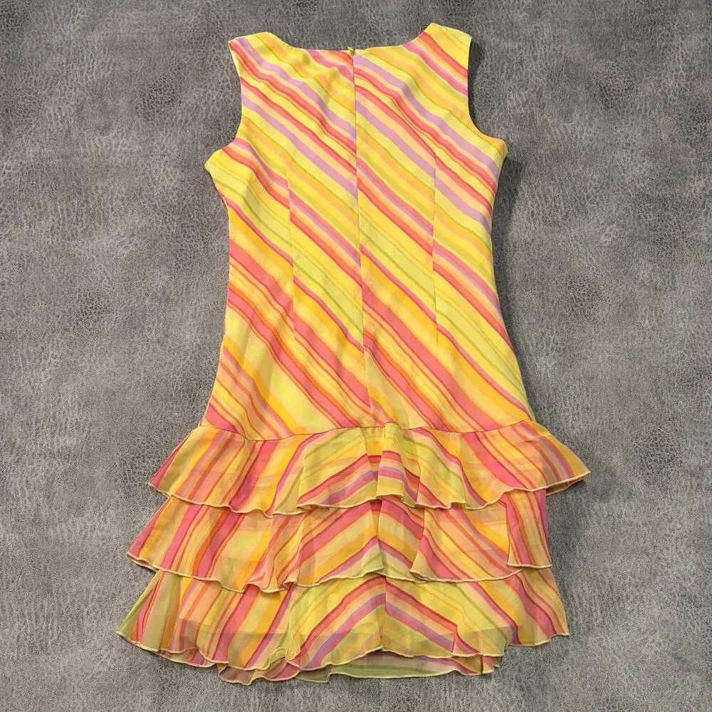 Vintage Talbots Kids Striped Ruffled Dress